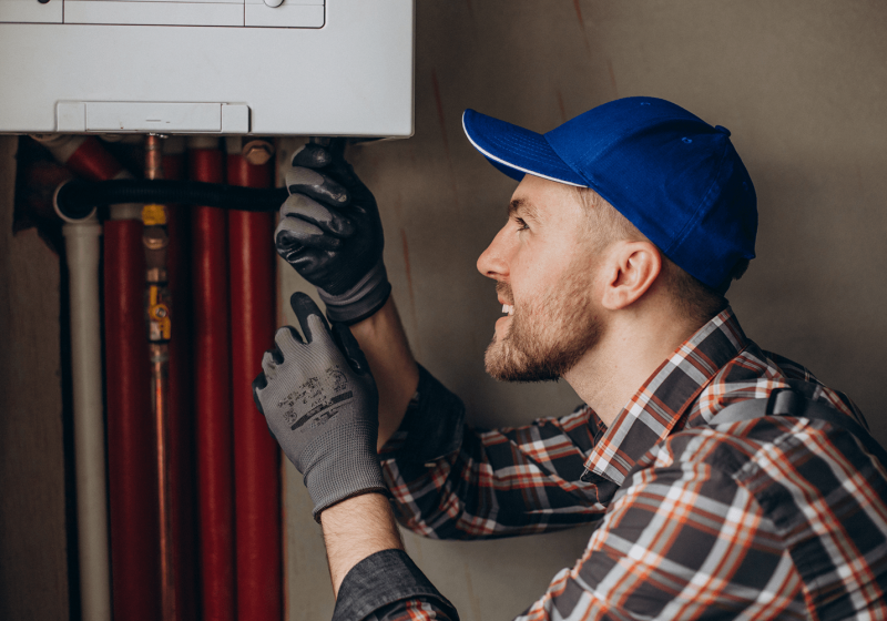 service-man-adjusting-house-heating-system